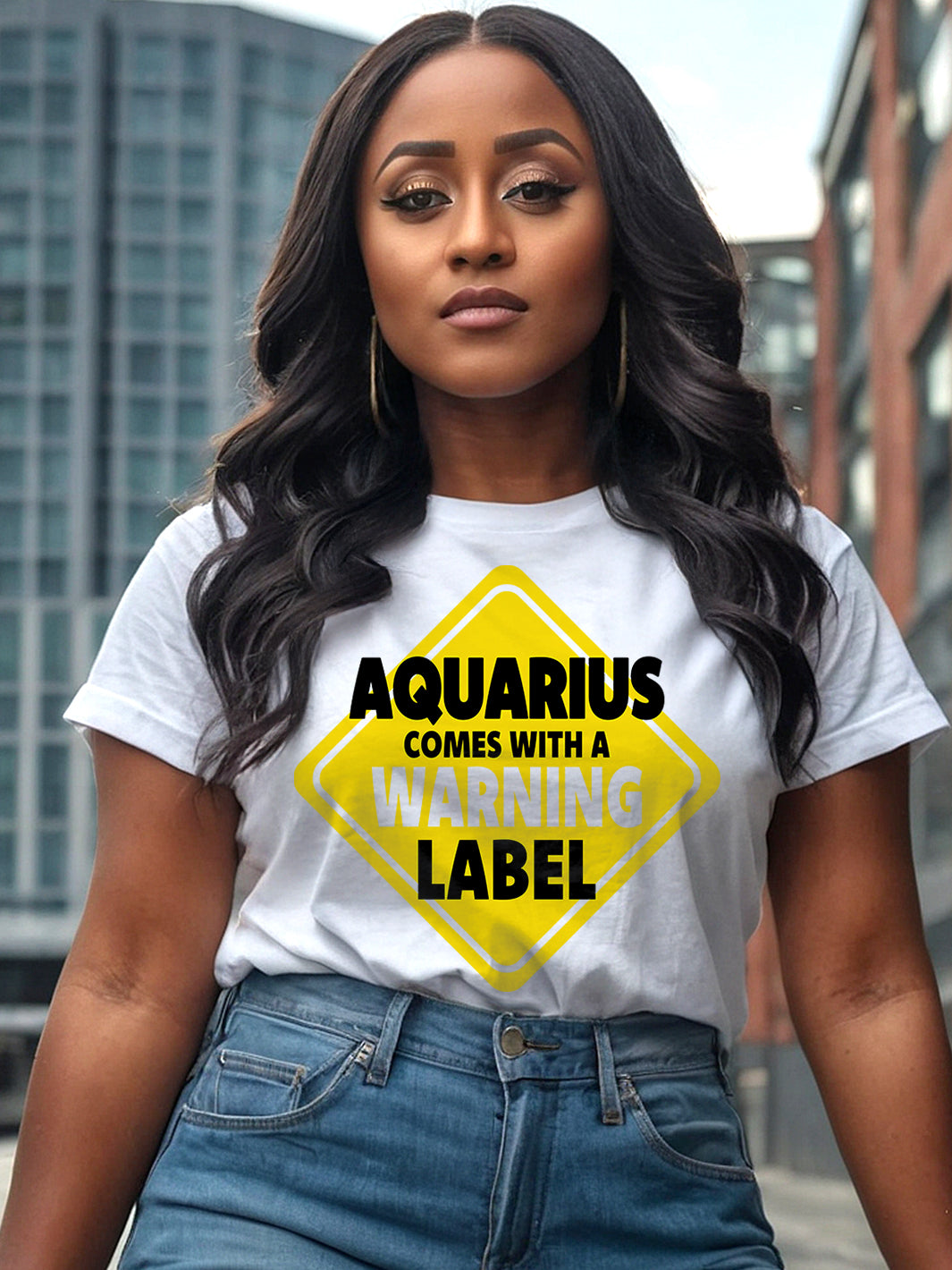 AQUARIUS COMES WITH A WARNING LABEL T-SHIRT