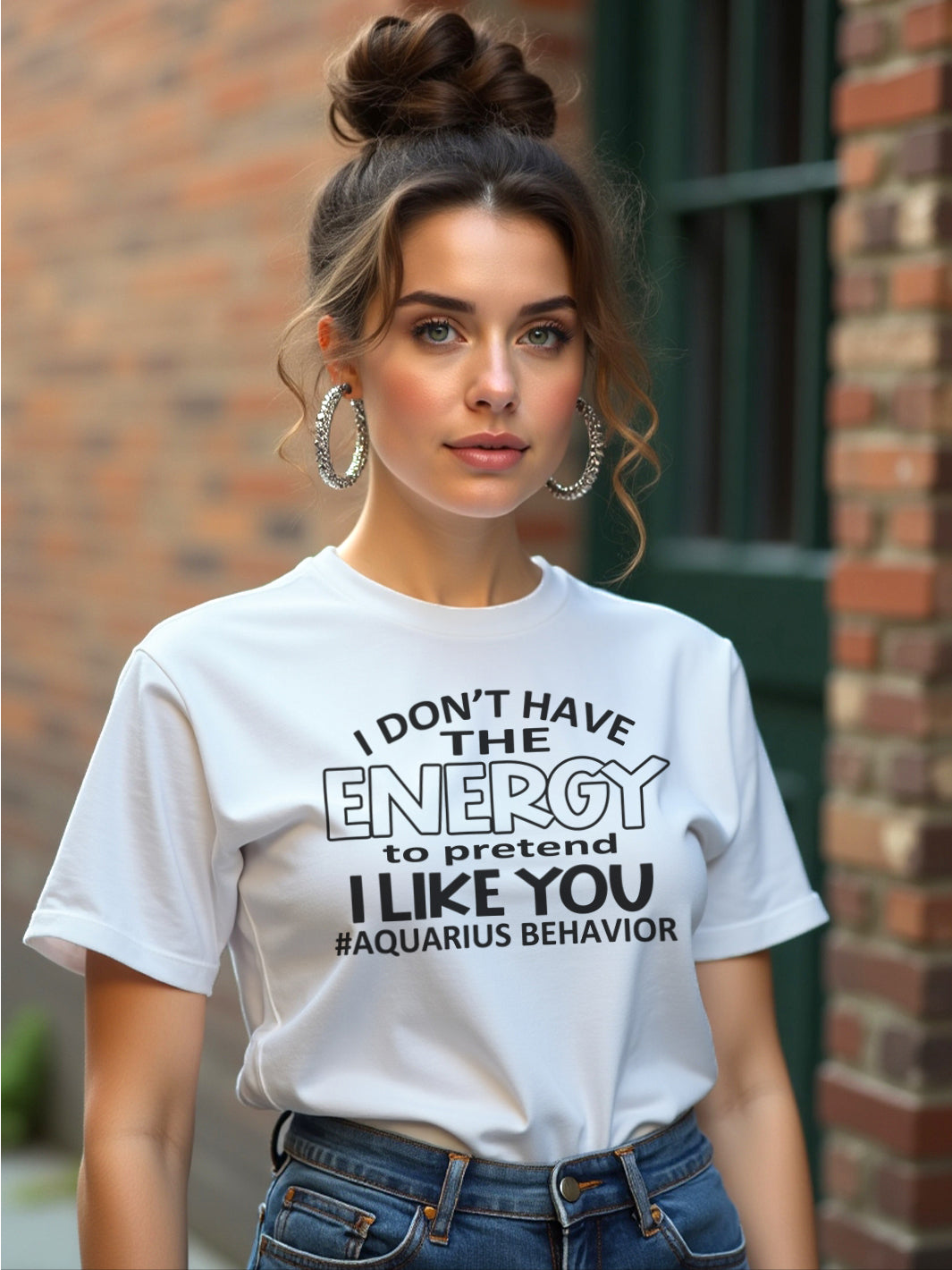 I DONT HAVE THE ENERGY AQUARIUS T-SHIRT
