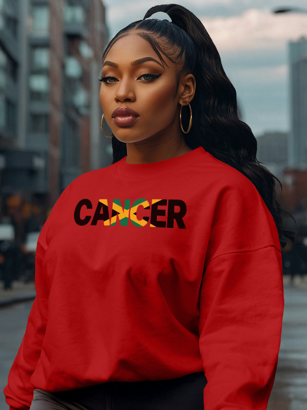 CANCER WITH JAMAICA FLAG SWEATSHIRT