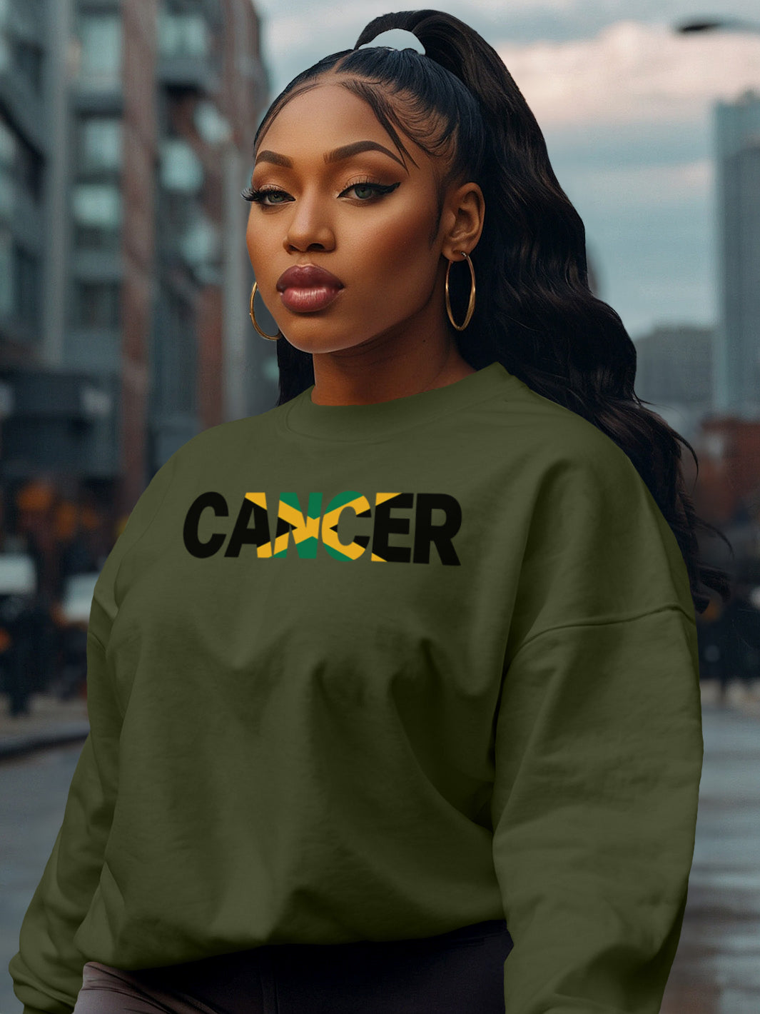 CANCER WITH JAMAICA FLAG SWEATSHIRT