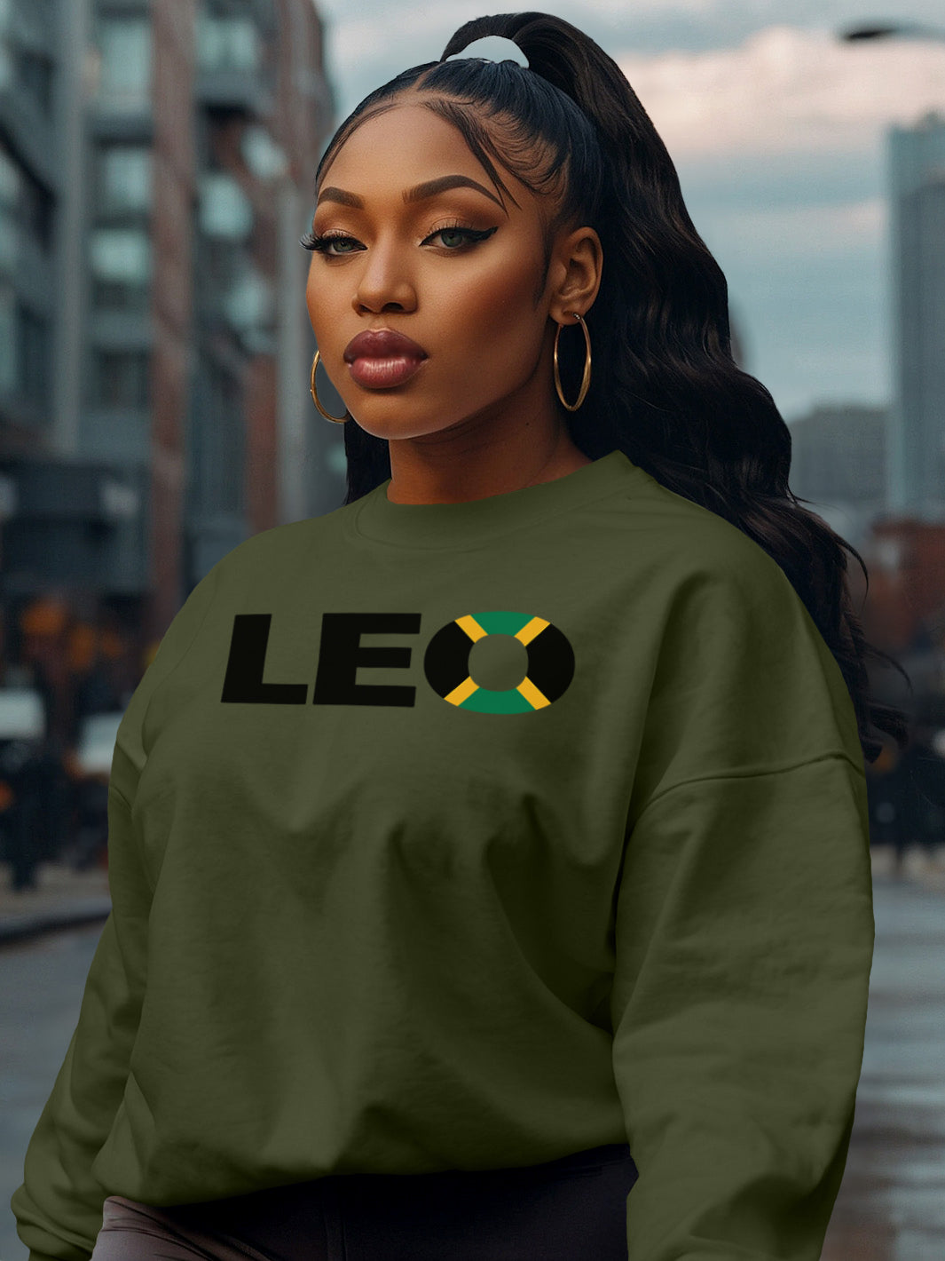 LEO WITH JAMAICA FLAG SWEATSHIRT