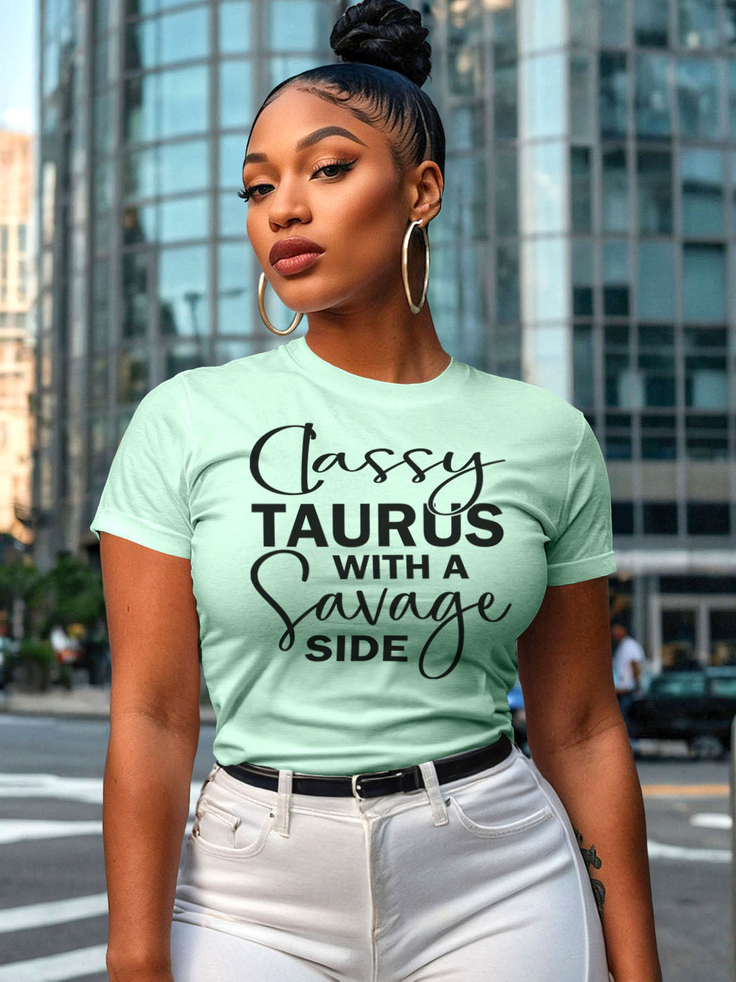 Classy Taurus With A Savage Side T‑Shirt | Zodiac Tee for Grounded Queens