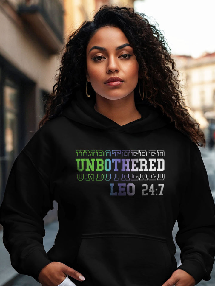 UNBOTHERED LEO HOODIE | Always Booked, Never Bothered