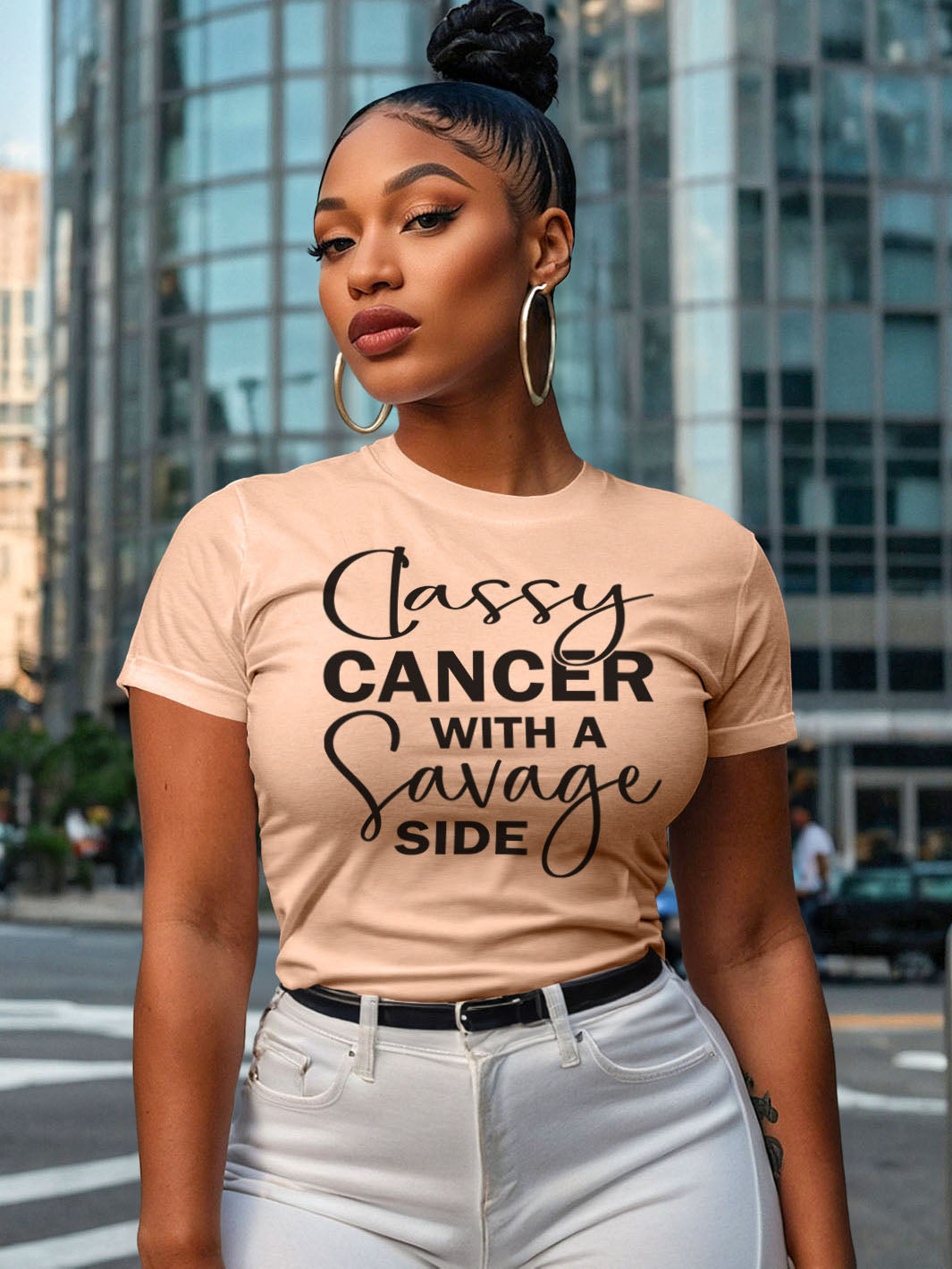CLASSY CANCER WITH A SAVAGE SIDE T-SHIRT