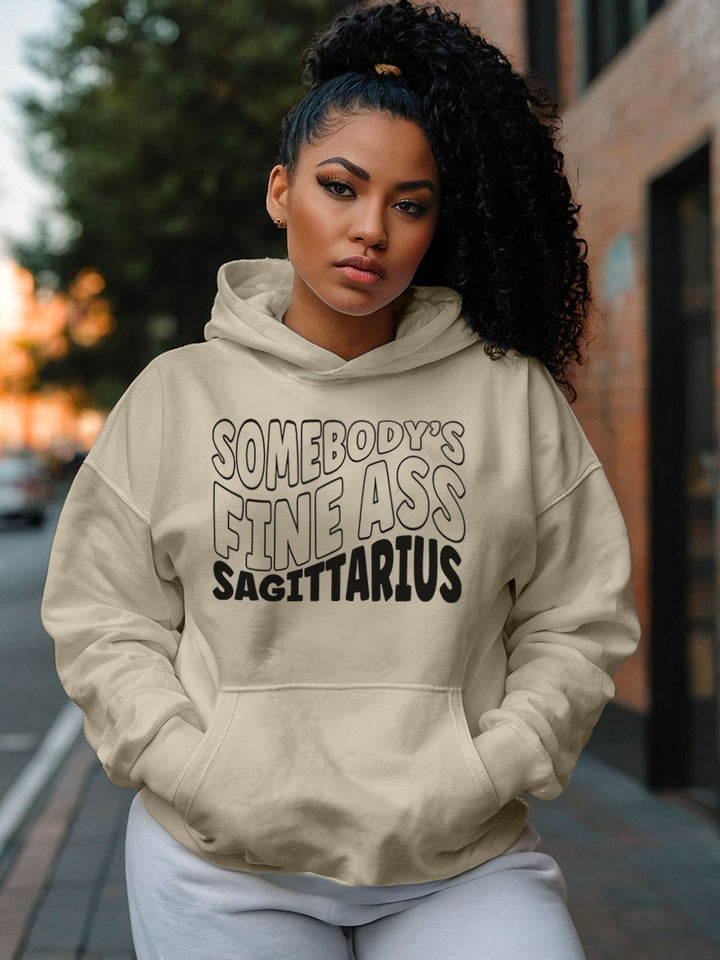 SOMEBODY'S FINE ASS Sagittarius Hoodie | Sagittarius Free Flow Hoodie
