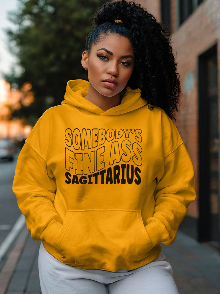 SOMEBODY'S FINE ASS Sagittarius Hoodie | Sagittarius Free Flow Hoodie