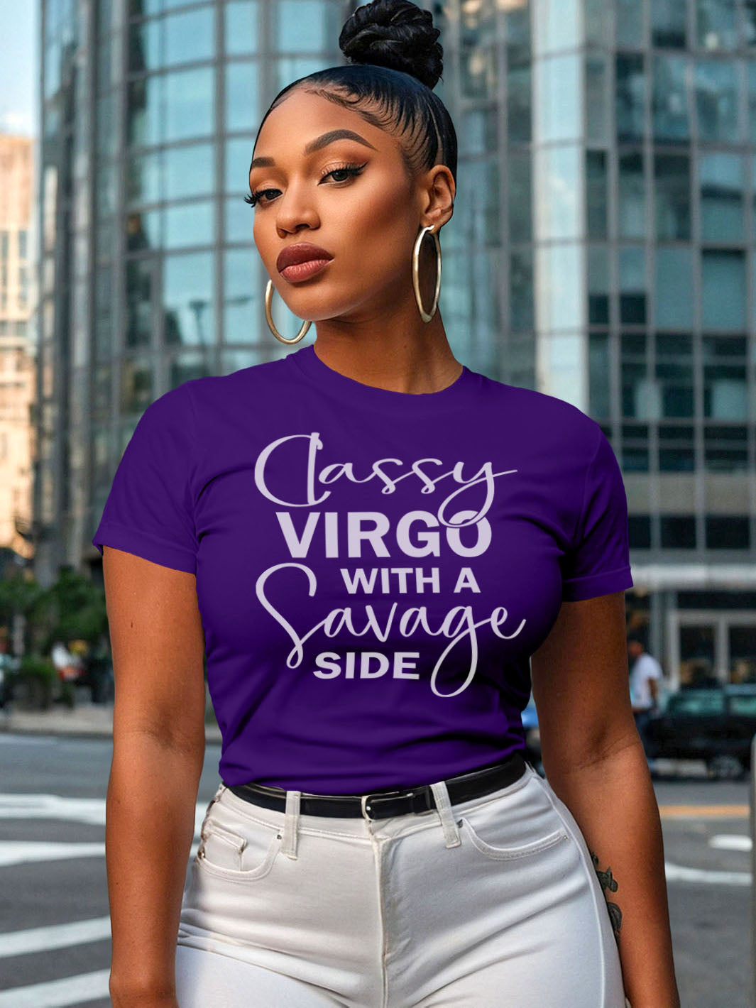 Classy Virgo With A Savage Side T‑Shirt | Virgo Zodiac Shirt for Women