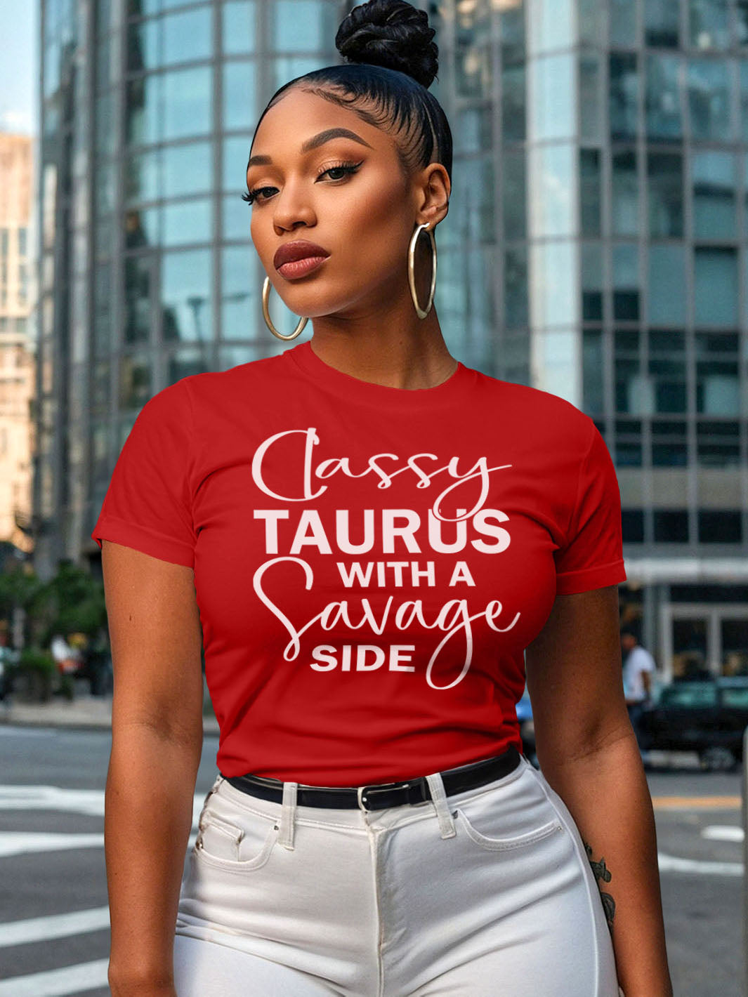 Classy Taurus With A Savage Side T‑Shirt | Zodiac Tee for Grounded Queens
