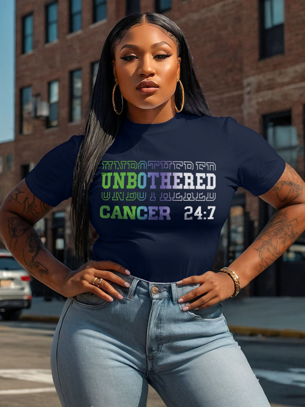 UNBOTHERED CANCER T-SHIRT | Feelings Checked, Peace Secured