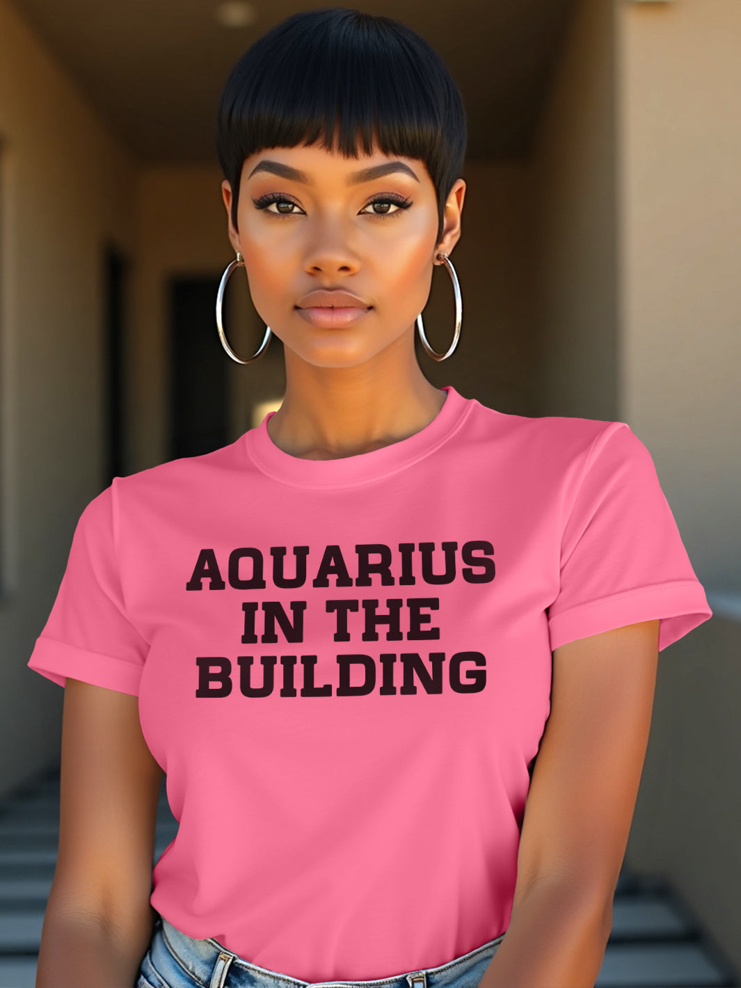 AQUARIUS IN THE BUILDING T-SHIRT