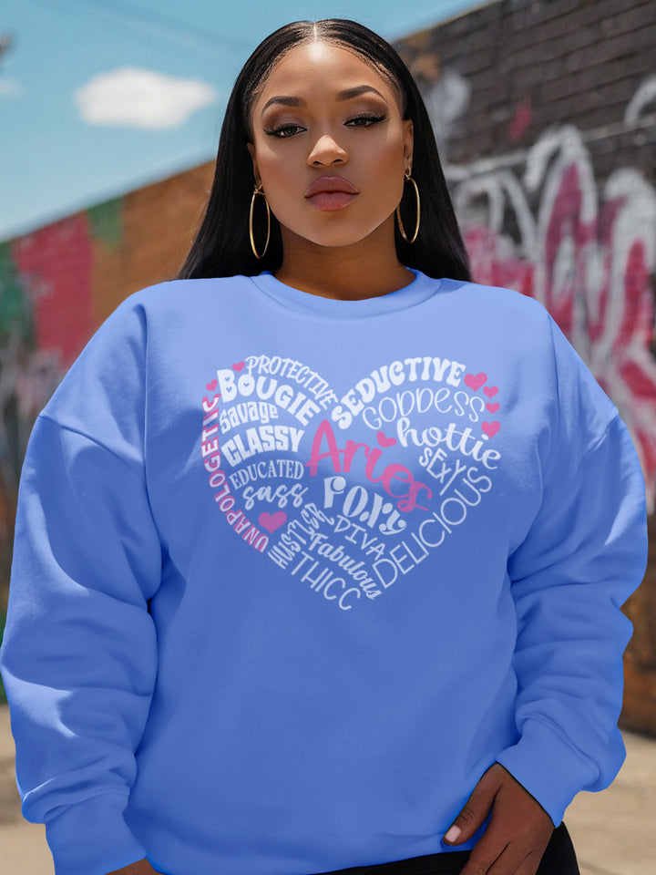 ARIES TRAITS HEART SWEATSHIRT