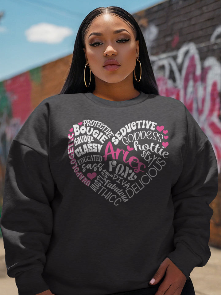 ARIES TRAITS HEART SWEATSHIRT