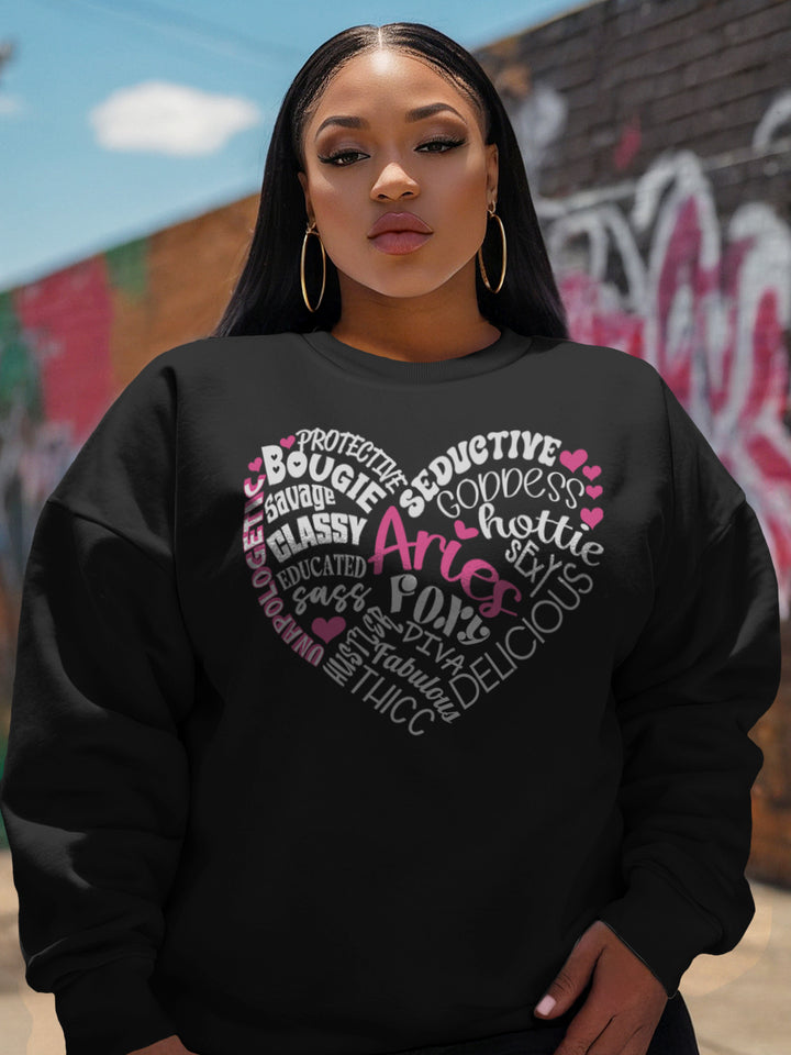 ARIES TRAITS HEART SWEATSHIRT
