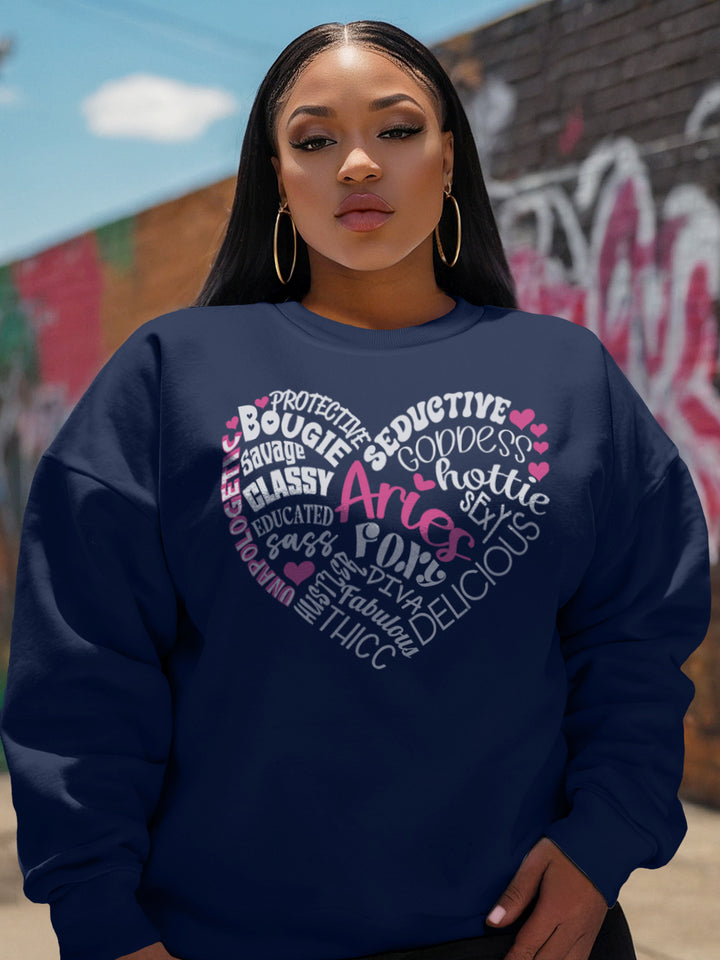 ARIES TRAITS HEART SWEATSHIRT