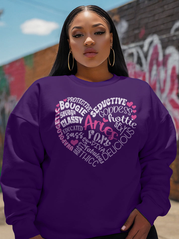 ARIES TRAITS HEART SWEATSHIRT