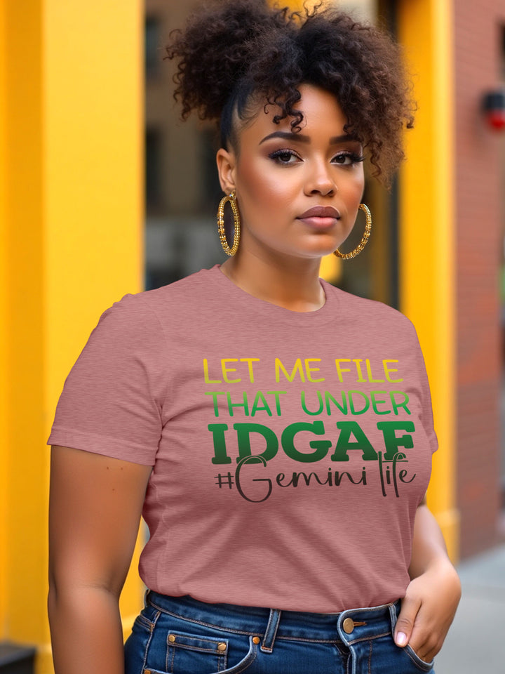 GEMINI IDGAF T-SHIRT | Double Booked, Still Unbothered