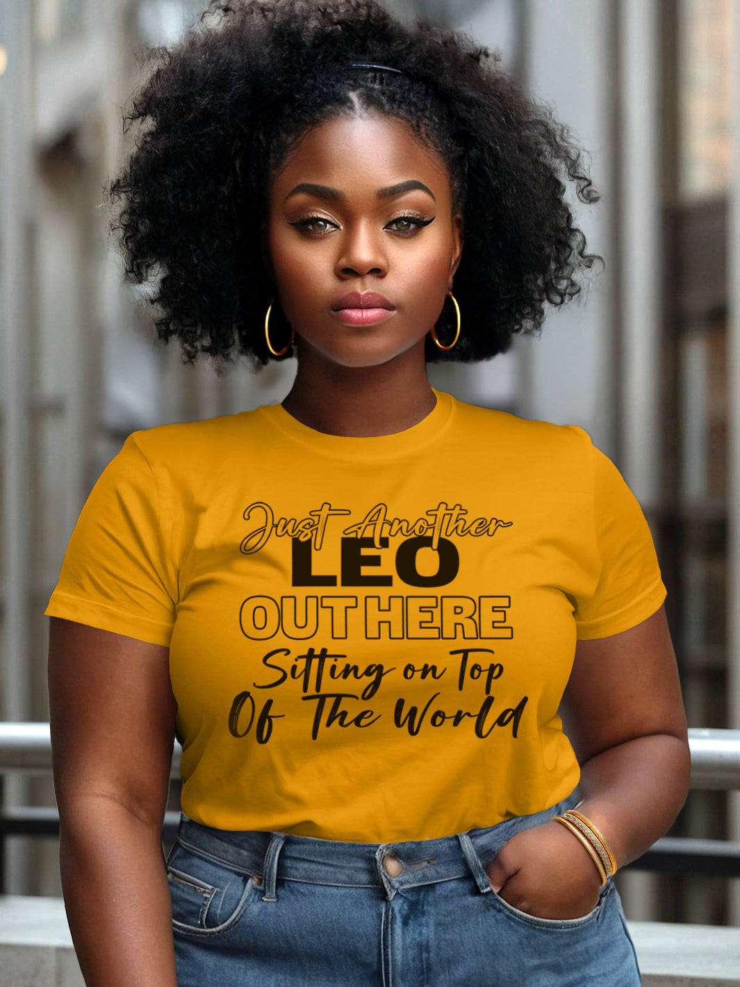 LEO SITTING ON TOP OF THE WORLD T-SHIRT