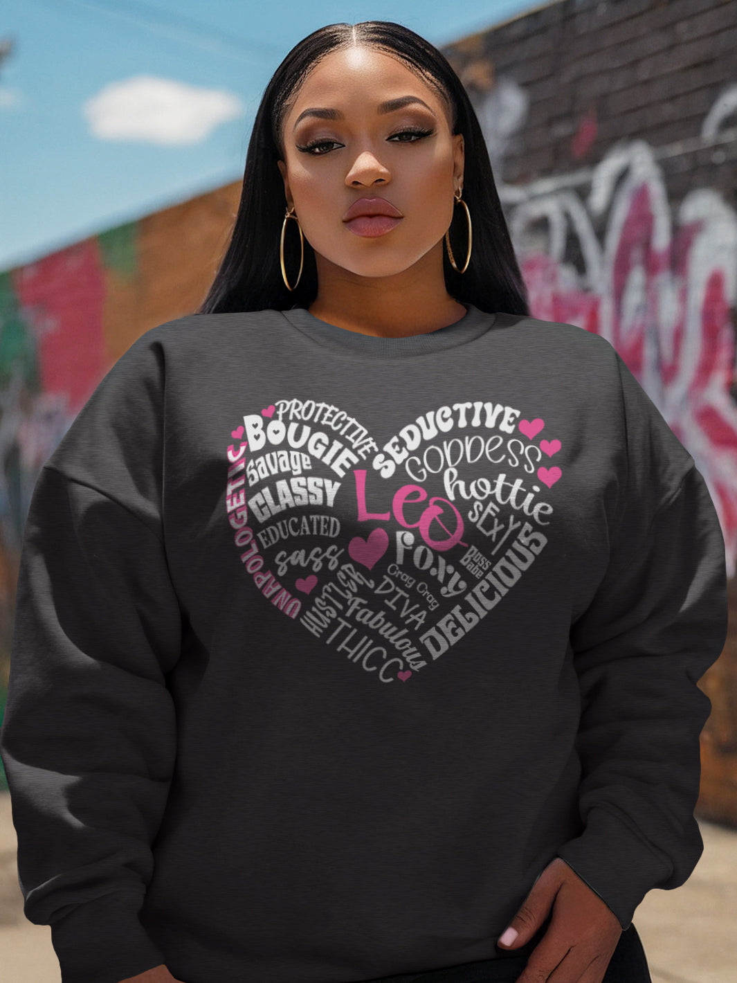 LEO TRAITS HEART SWEATSHIRT