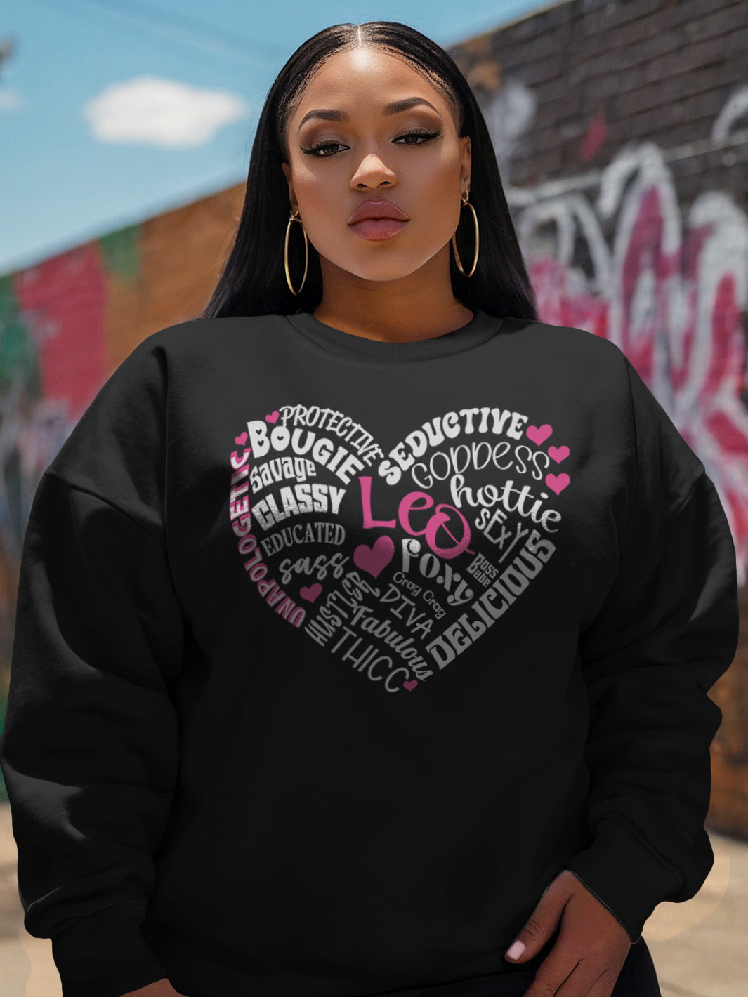 LEO TRAITS HEART SWEATSHIRT