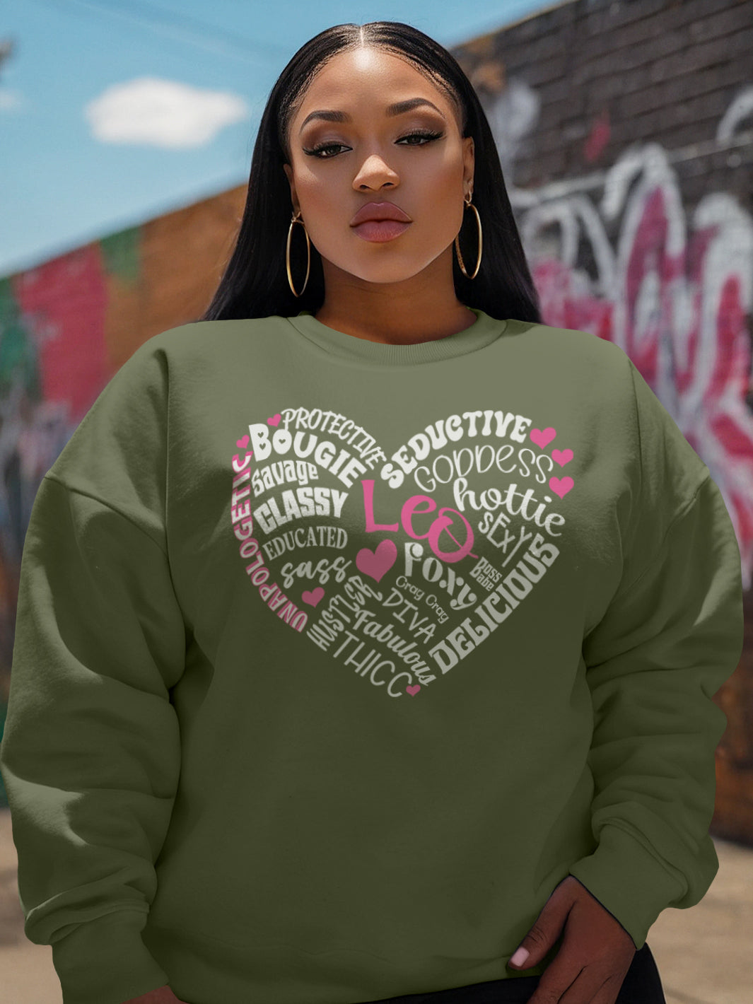 LEO TRAITS HEART SWEATSHIRT