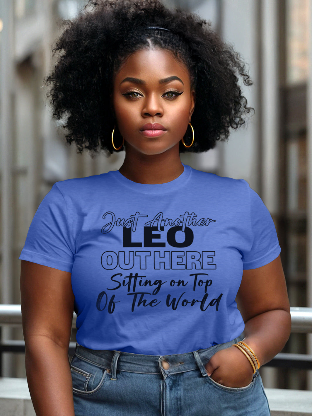 LEO SITTING ON TOP OF THE WORLD T-SHIRT