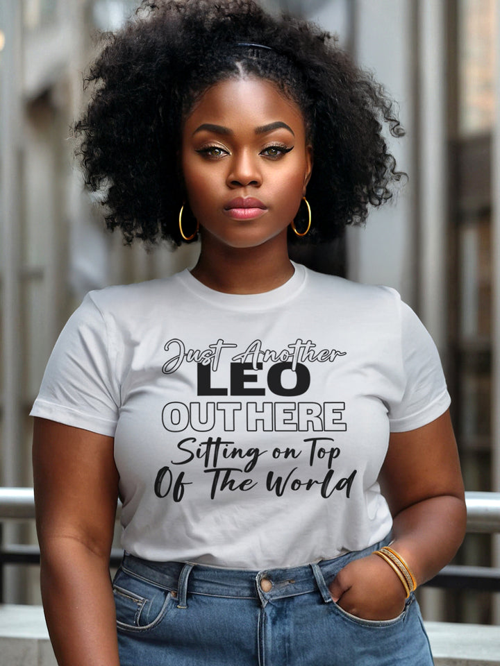 LEO SITTING ON TOP OF THE WORLD T-SHIRT