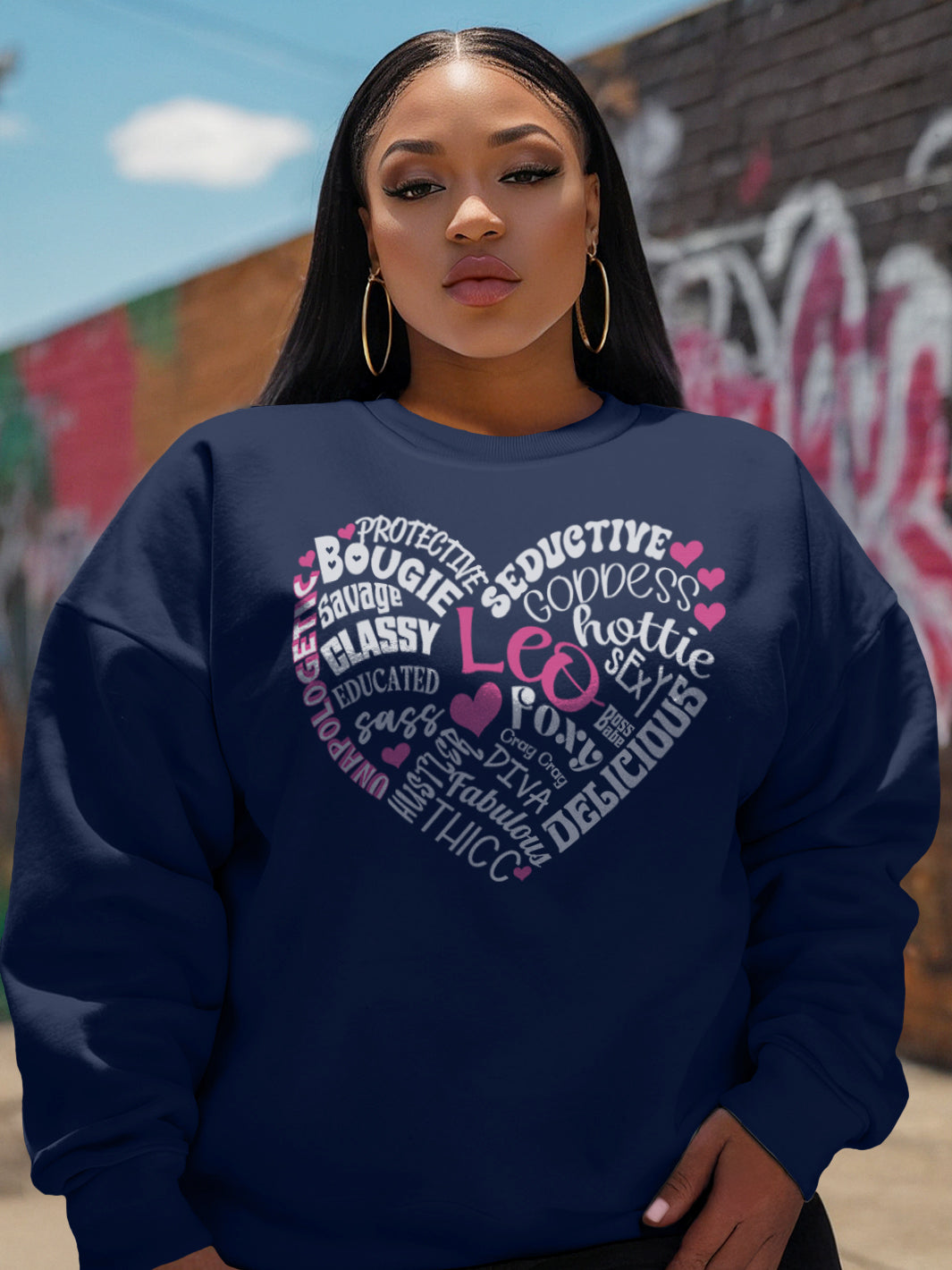 LEO TRAITS HEART SWEATSHIRT