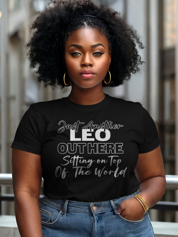 LEO SITTING ON TOP OF THE WORLD T-SHIRT