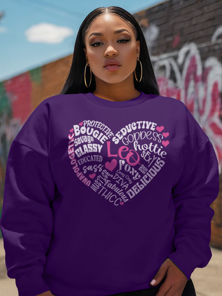 LEO TRAITS HEART SWEATSHIRT