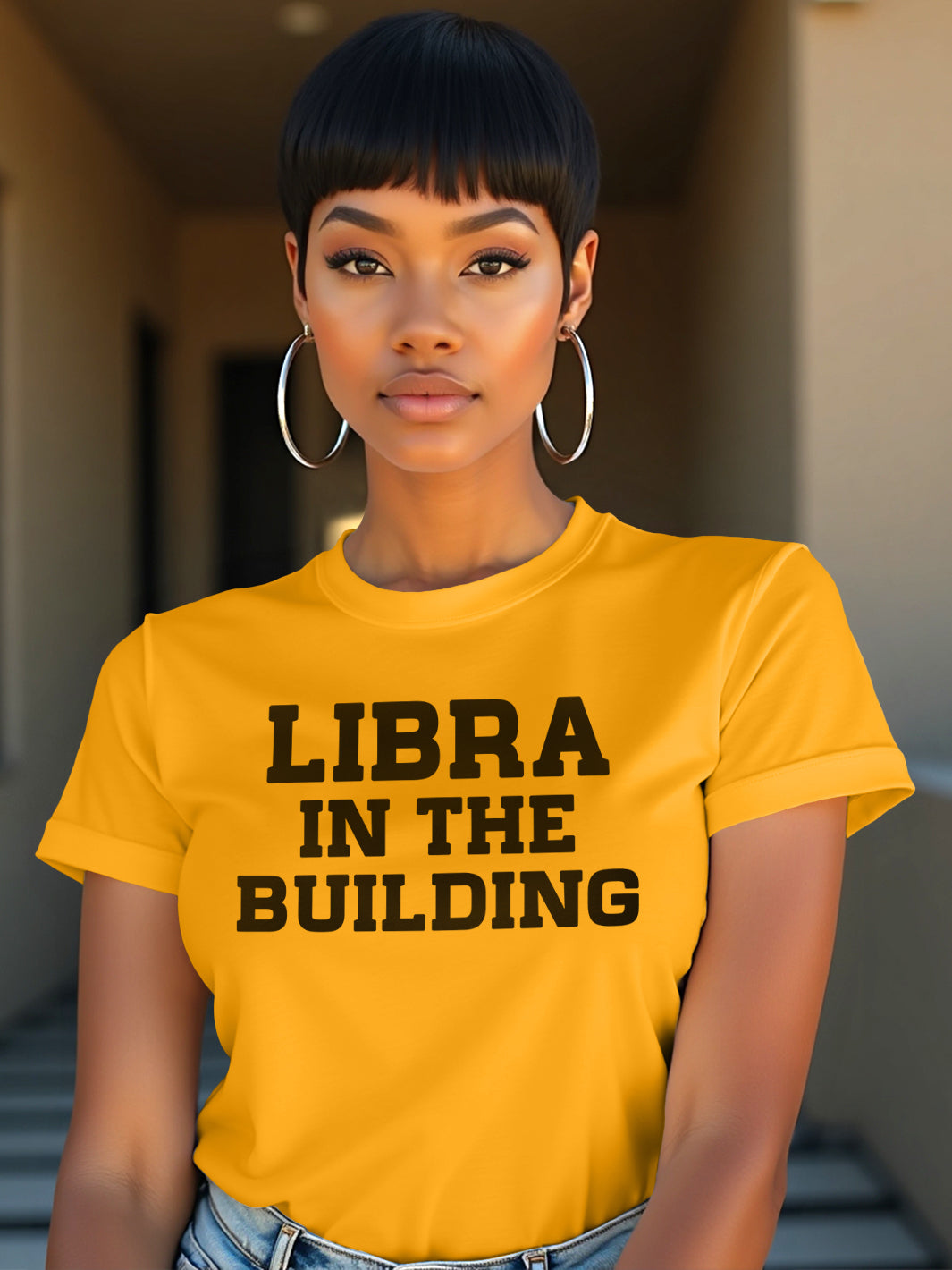 LIBRA IN THE BUILDING T-SHIRT