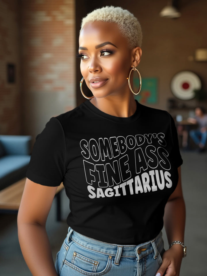 SOMEBODY'S FINE ASS Sagittarius T-Shirt | Sagittarius Wild Spirit Tee