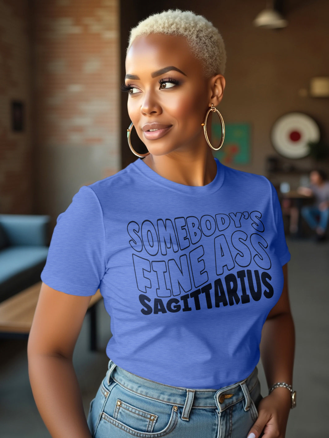 SOMEBODY'S FINE ASS Sagittarius T-Shirt | Sagittarius Wild Spirit Tee